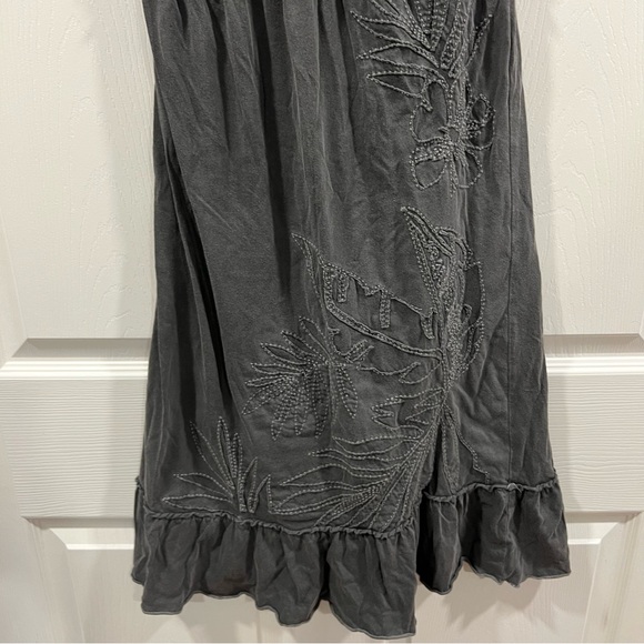 Billabong Vintage Y2K Babydoll Embroidered Mini Dress Grey Size Small Sleeveless - Picture 6 of 9